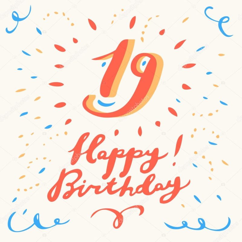 19th Happy Birthday Card