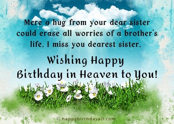 Birthday Wishes For Sister In Heaven 1