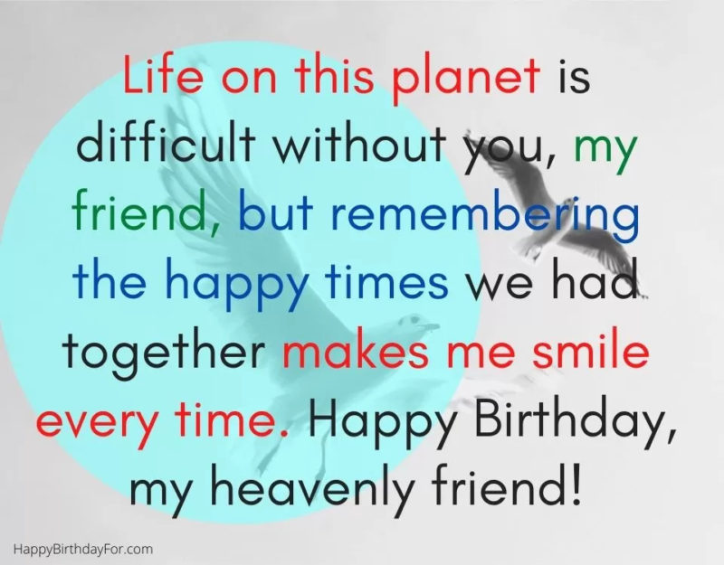 Happy Birthday Wishes For Friend Who Passed Away In Heaven Images