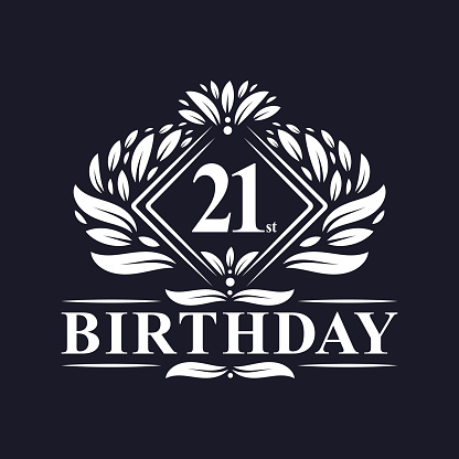 21 Years Birthday Logo, Luxury 21st Birthday Celebration.