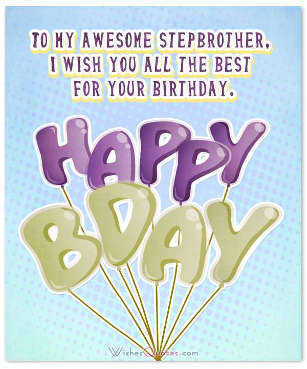 Stepbrother Happy Birthday Card