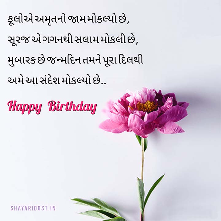 Happy Birthday Wishes In Gujarati Text